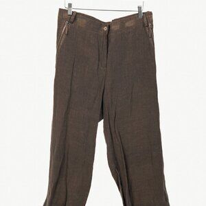 Annette Gortz SS/16 Posh Brown Linen Cropped Pants